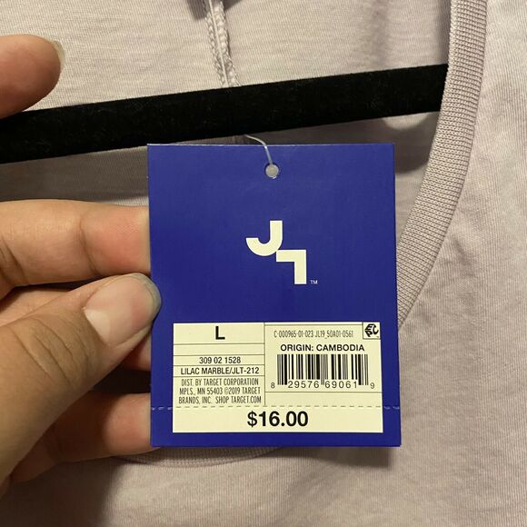 JoyLab Lilac High-Low Tank Top with Front Cinched Hem Size Large - Picture 8 of 8
